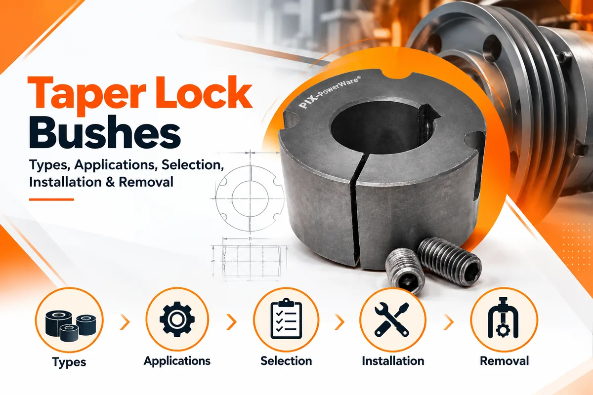 Taper Lock Bush for secure shaft-to-hub connections, providing reliable clamping and torque transmission in industrial power transmission applications.